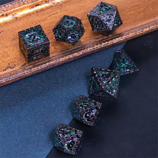 Courting Intrigue Dnd Metal Dice Set - Roll With Advantage