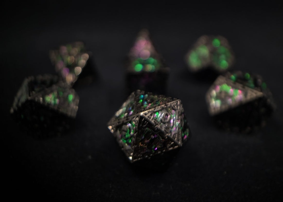 Courting Intrigue Dnd Metal Dice Set - Roll With Advantage