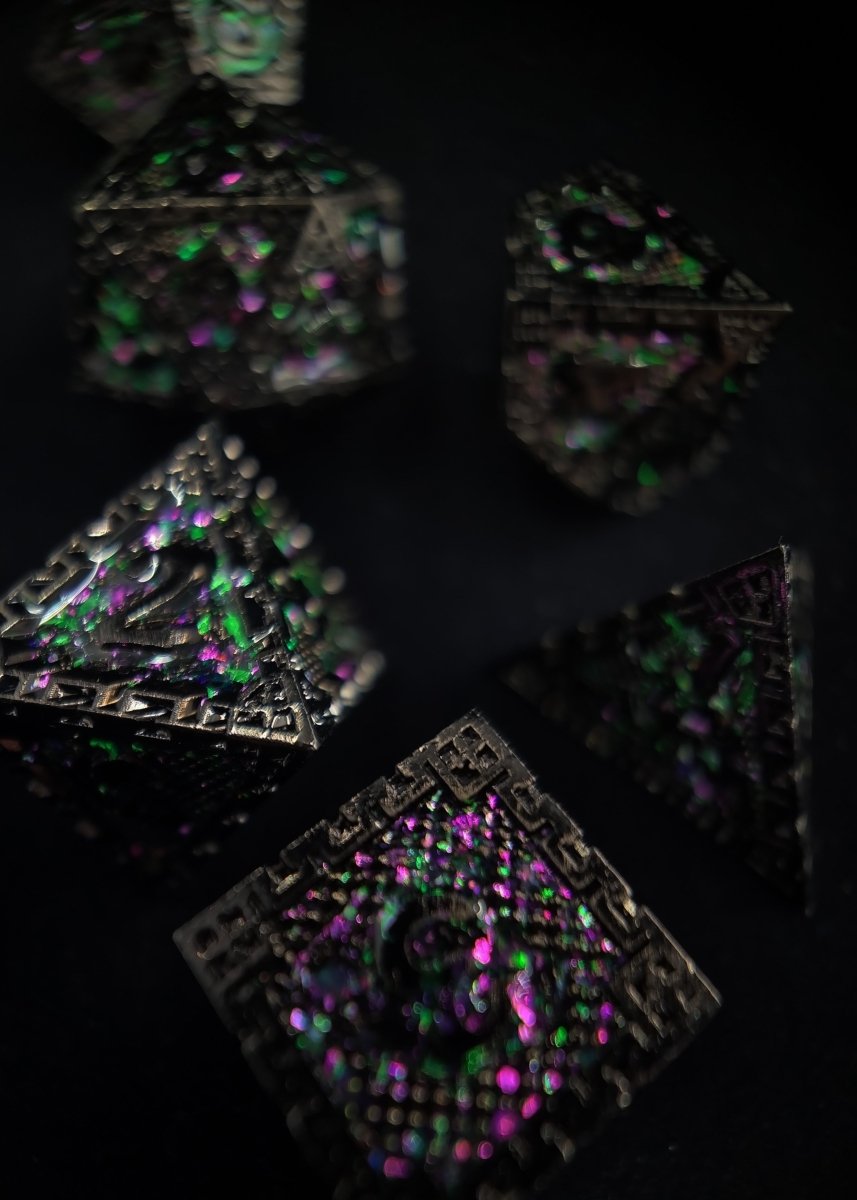 Courting Intrigue Dnd Metal Dice Set - Roll With Advantage