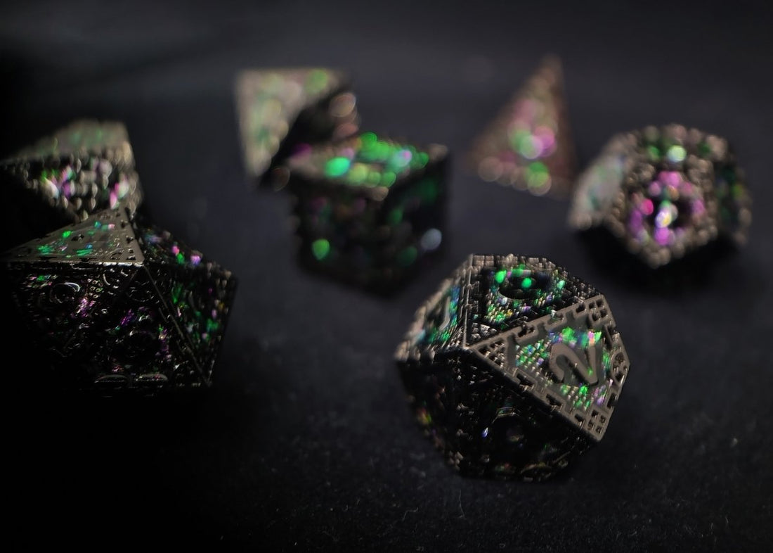Courting Intrigue Dnd Metal Dice Set - Roll With Advantage
