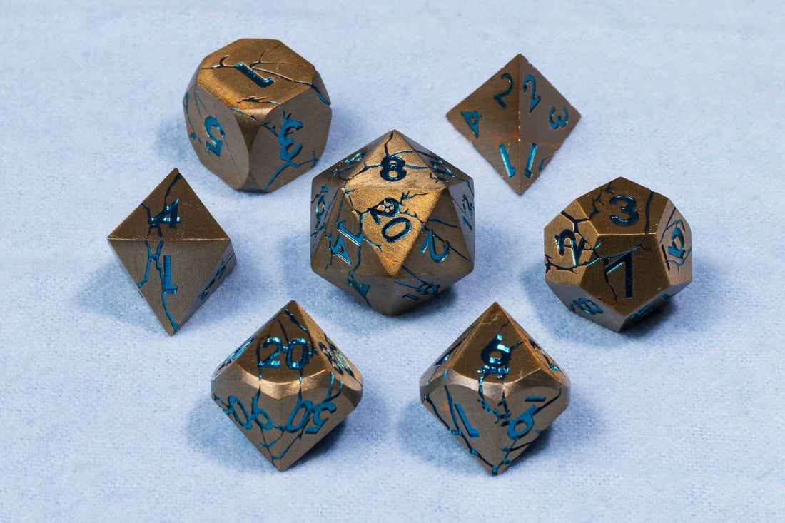 Crackling Lance Dnd Metal Dice Set - Roll With Advantage