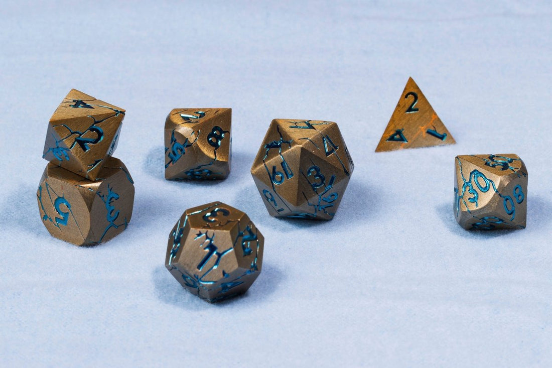 Crackling Lance Dnd Metal Dice Set - Roll With Advantage