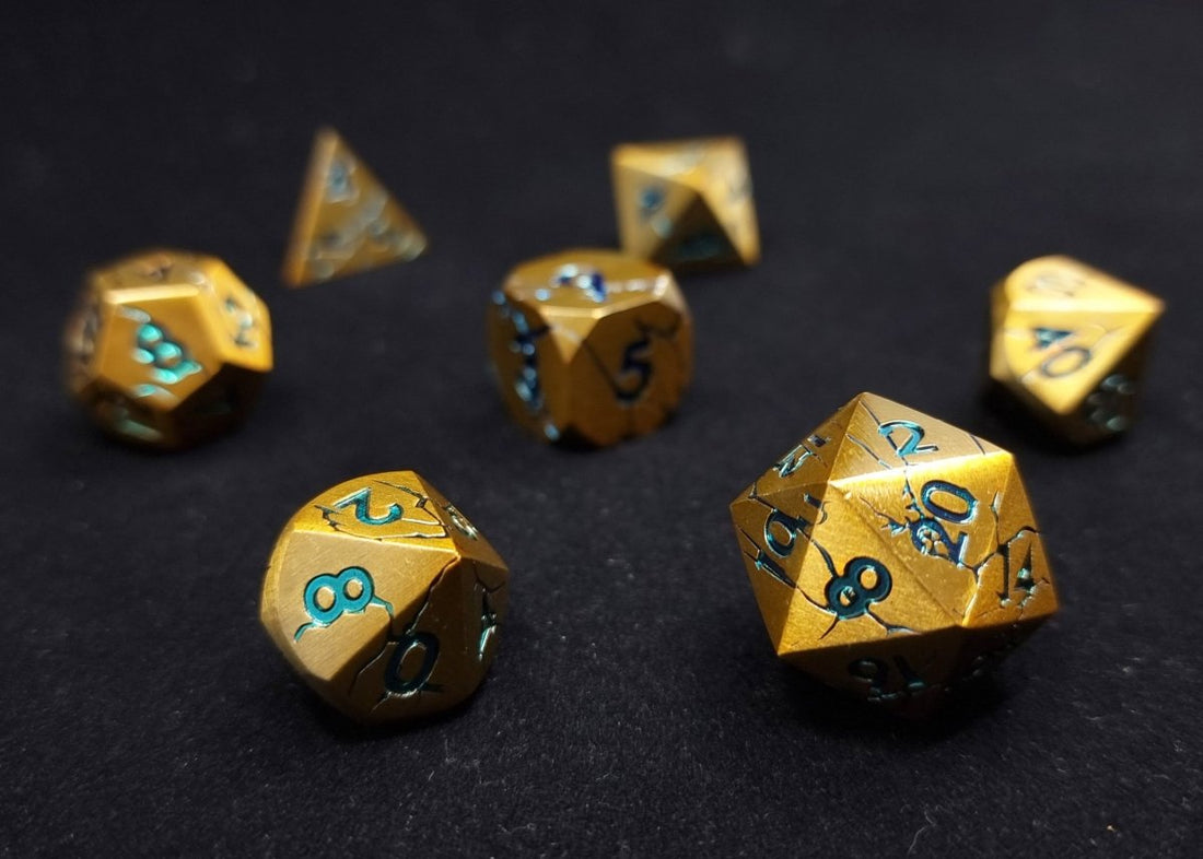 Crackling Lance Dnd Metal Dice Set - Roll With Advantage