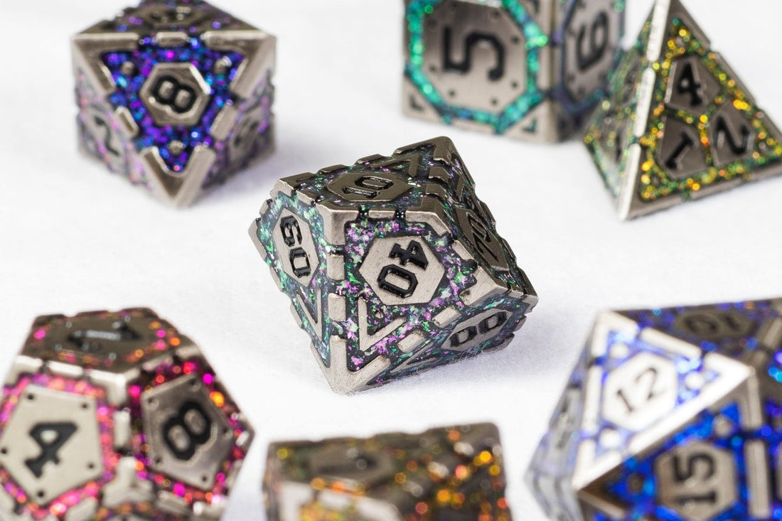 Cybernetic Enhancements Dnd Metal Dice Set - Roll With Advantage