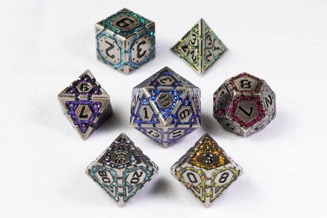 Cybernetic Enhancements Dnd Metal Dice Set - Roll With Advantage