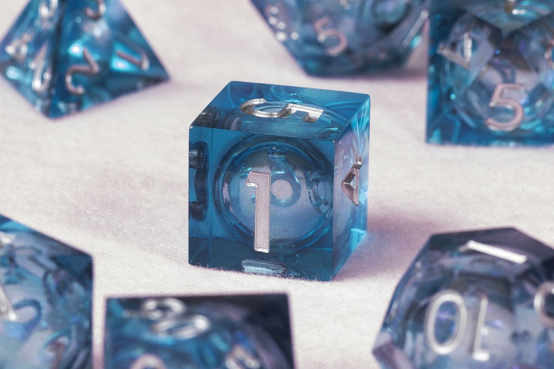 Deep Blue Sea Sharp Edge Dnd Dice Set - Roll With Advantage