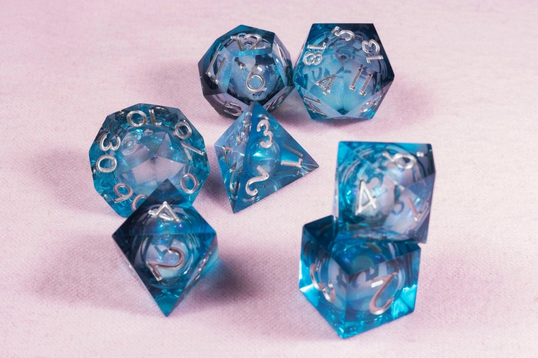 Deep Blue Sea Sharp Edge Dnd Dice Set - Roll With Advantage