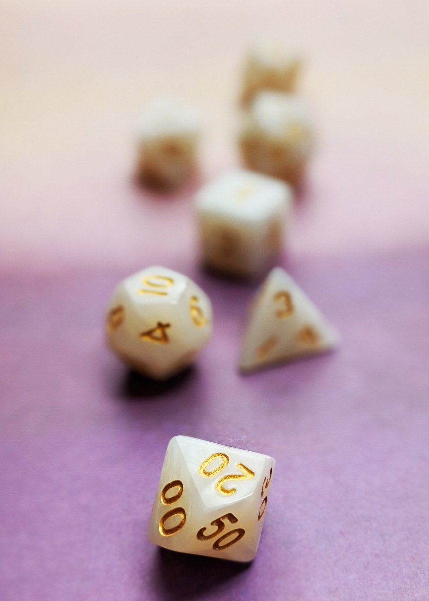Evelyn's Holy Light Dnd Dice Set - Roll With Advantage