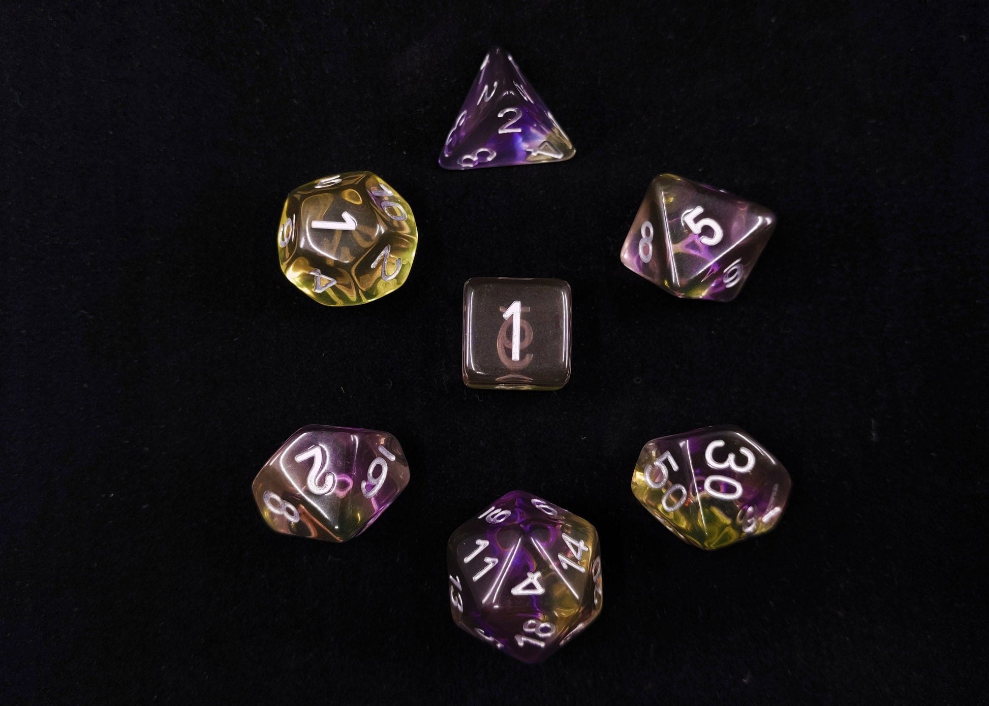 Non Binary Pride Flag Polyhedral Dice Set - NB Enby Dice