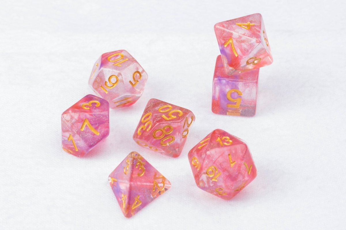 Luminous Ruby Dnd Dice Set - Roll With Advantage