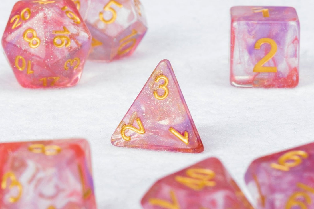 Luminous Ruby Dnd Dice Set - Roll With Advantage
