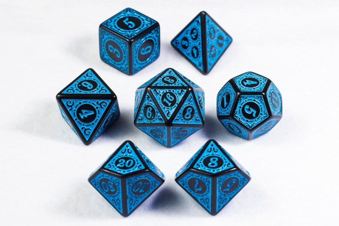 Magic Burst Blue Dnd Dice Set - Roll With Advantage