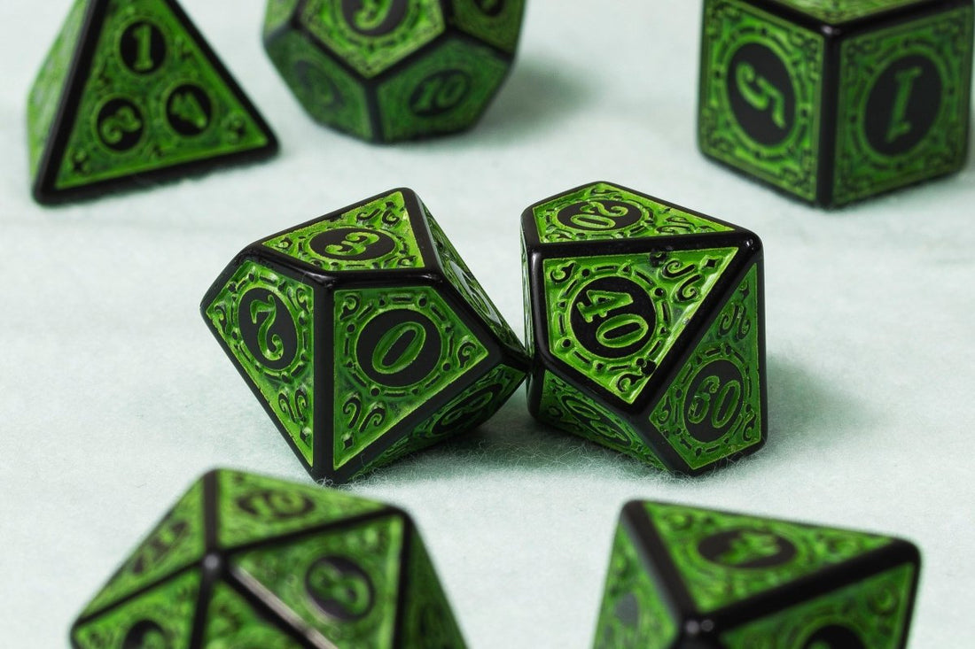 Magic Burst Green Dnd Dice Set - Roll With Advantage