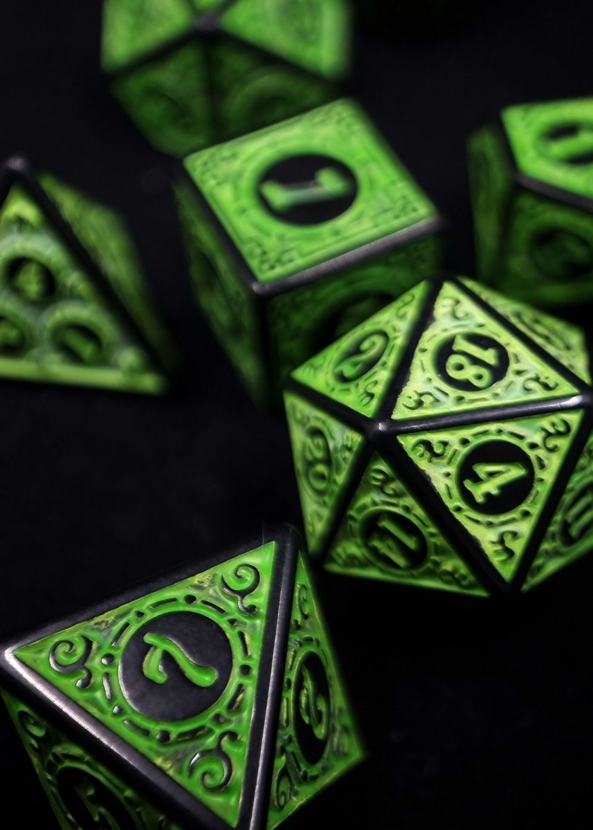 Magic Burst Green Dnd Dice Set - Roll With Advantage