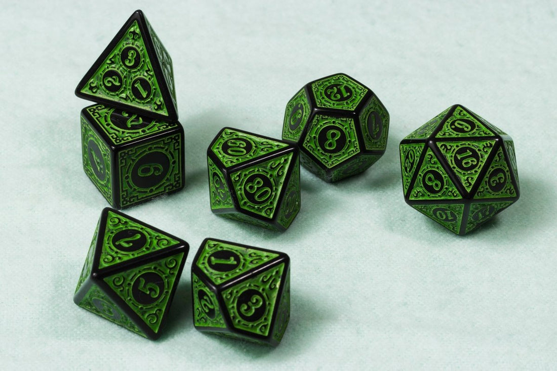 Magic Burst Green Dnd Dice Set - Roll With Advantage