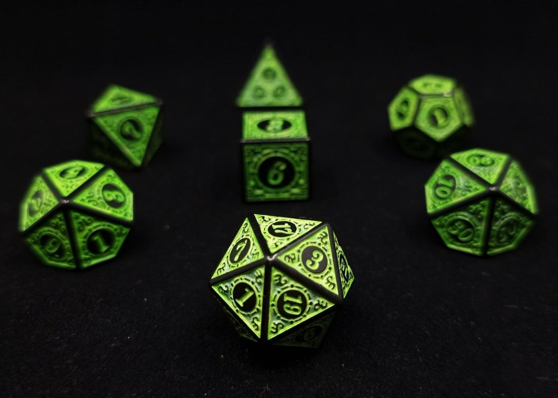 Magic Burst Green Dnd Dice Set - Roll With Advantage