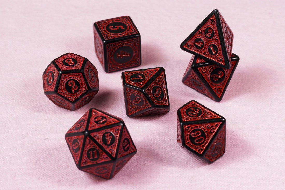 Magic Burst Red Dnd Dice Set - Roll With Advantage