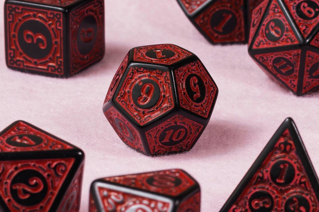 Magic Burst Red Dnd Dice Set - Roll With Advantage