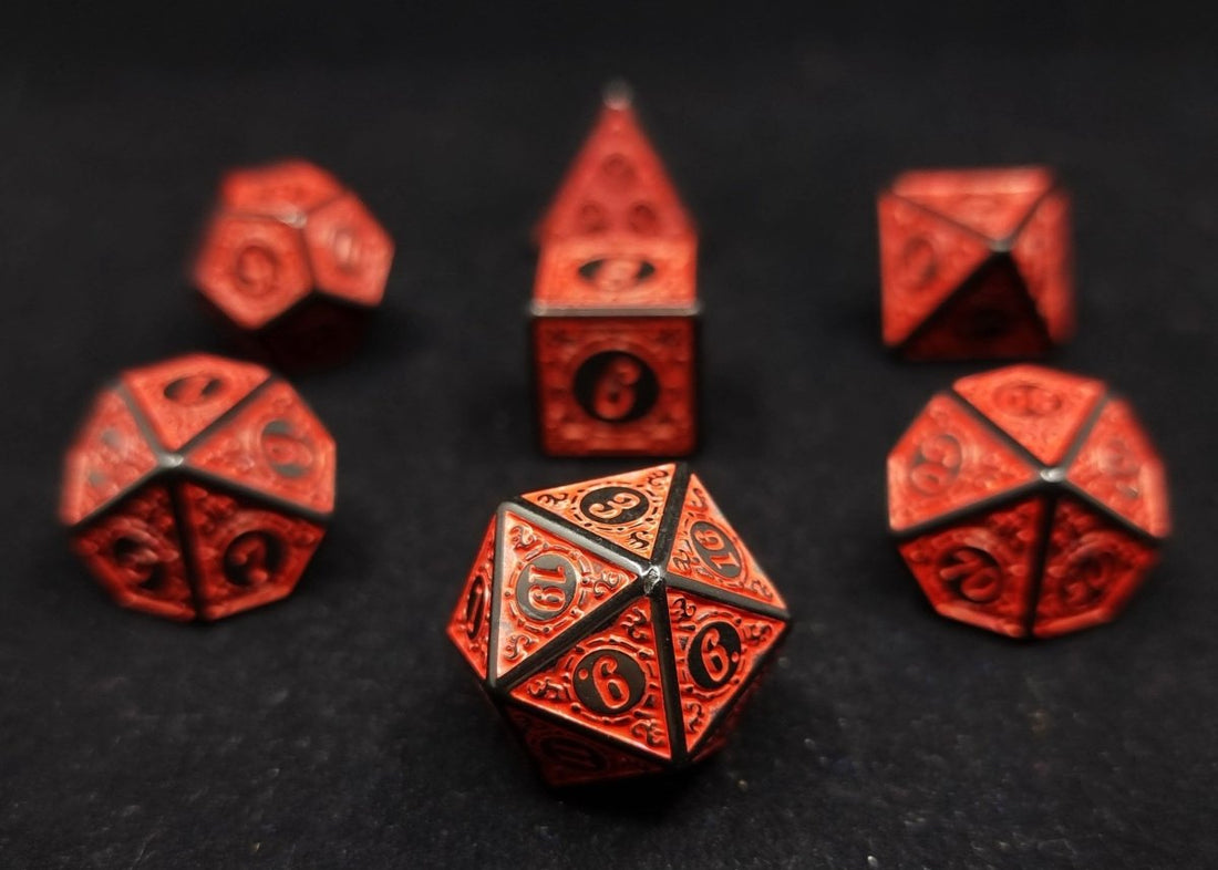 Magic Burst Red Dnd Dice Set - Roll With Advantage