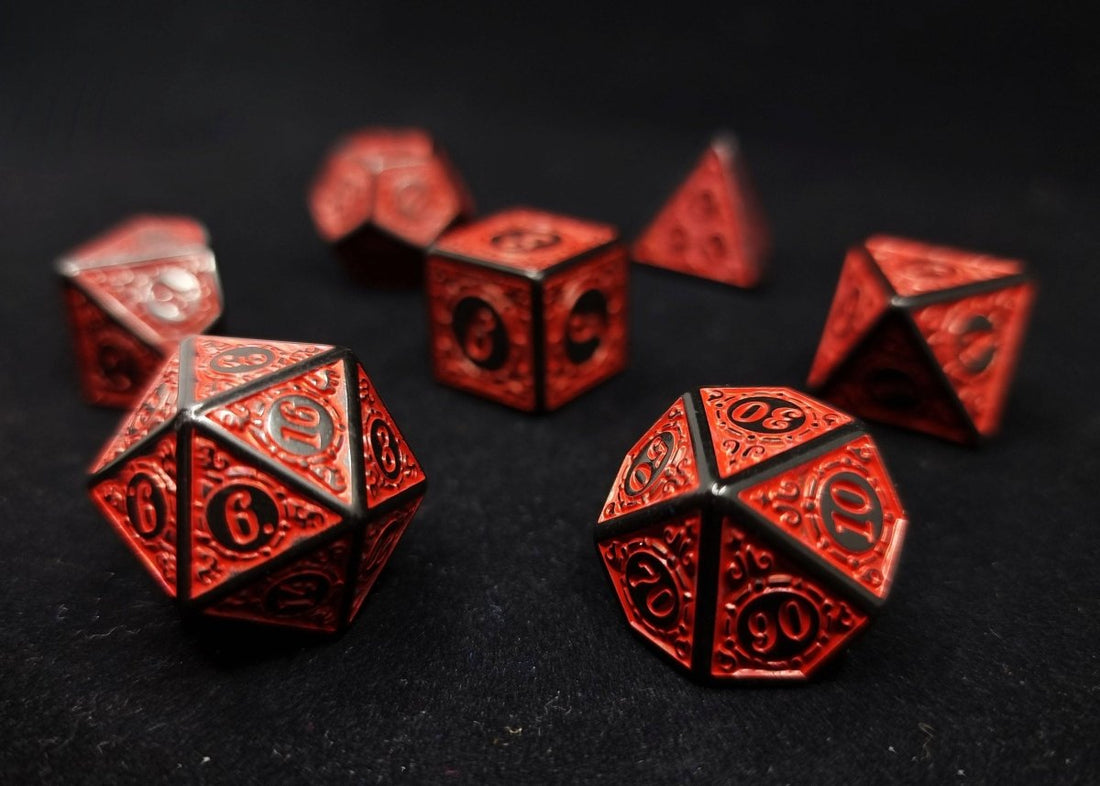 Magic Burst Red Dnd Dice Set - Roll With Advantage