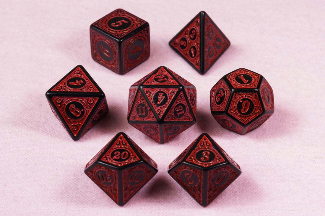 Magic Burst Red Dnd Dice Set - Roll With Advantage