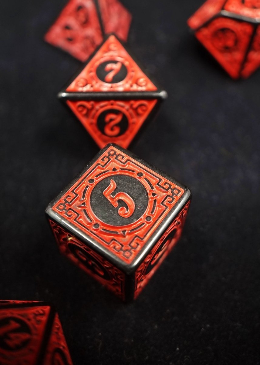 Magic Burst Red Dnd Dice Set - Roll With Advantage