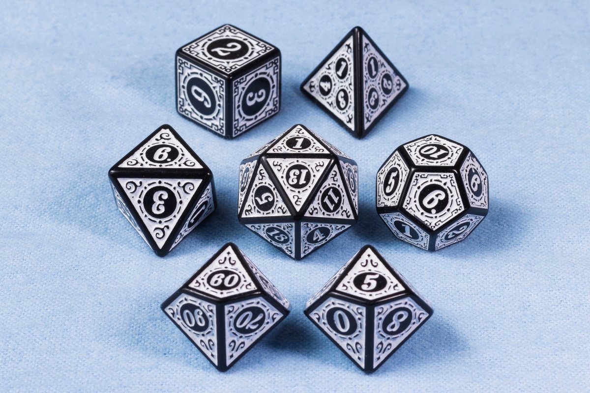 Magic Burst White Dnd Dice Set - Roll With Advantage