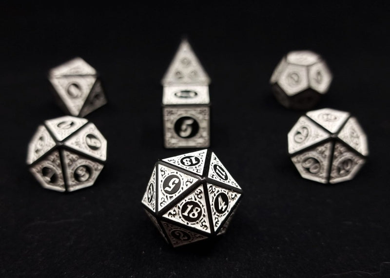 Magic Burst White Dnd Dice Set - Roll With Advantage