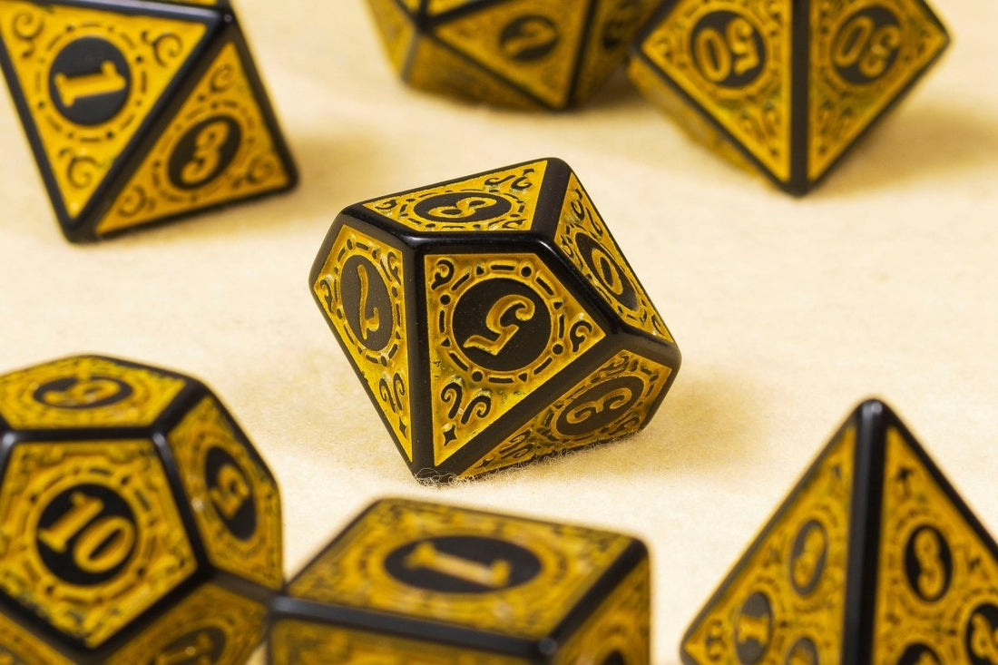 Magic Burst Yellow Dnd Dice Set - Roll With Advantage