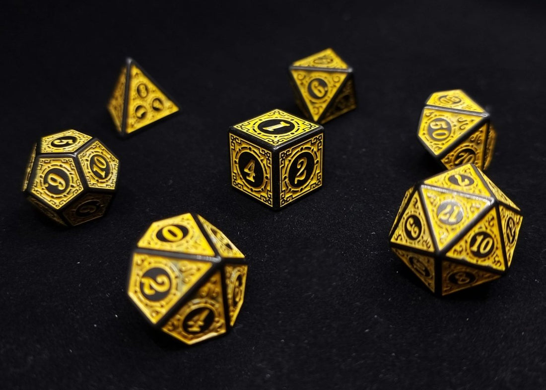 Magic Burst Yellow Dnd Dice Set - Roll With Advantage