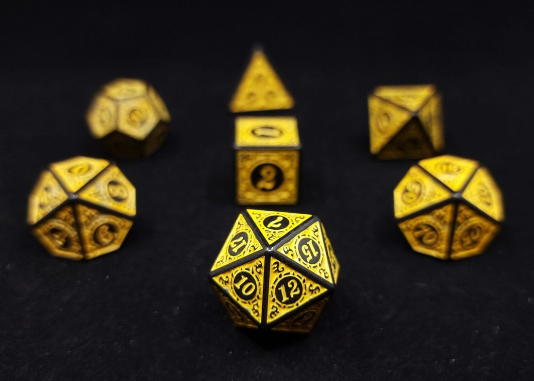 Magic Burst Yellow Dnd Dice Set - Roll With Advantage