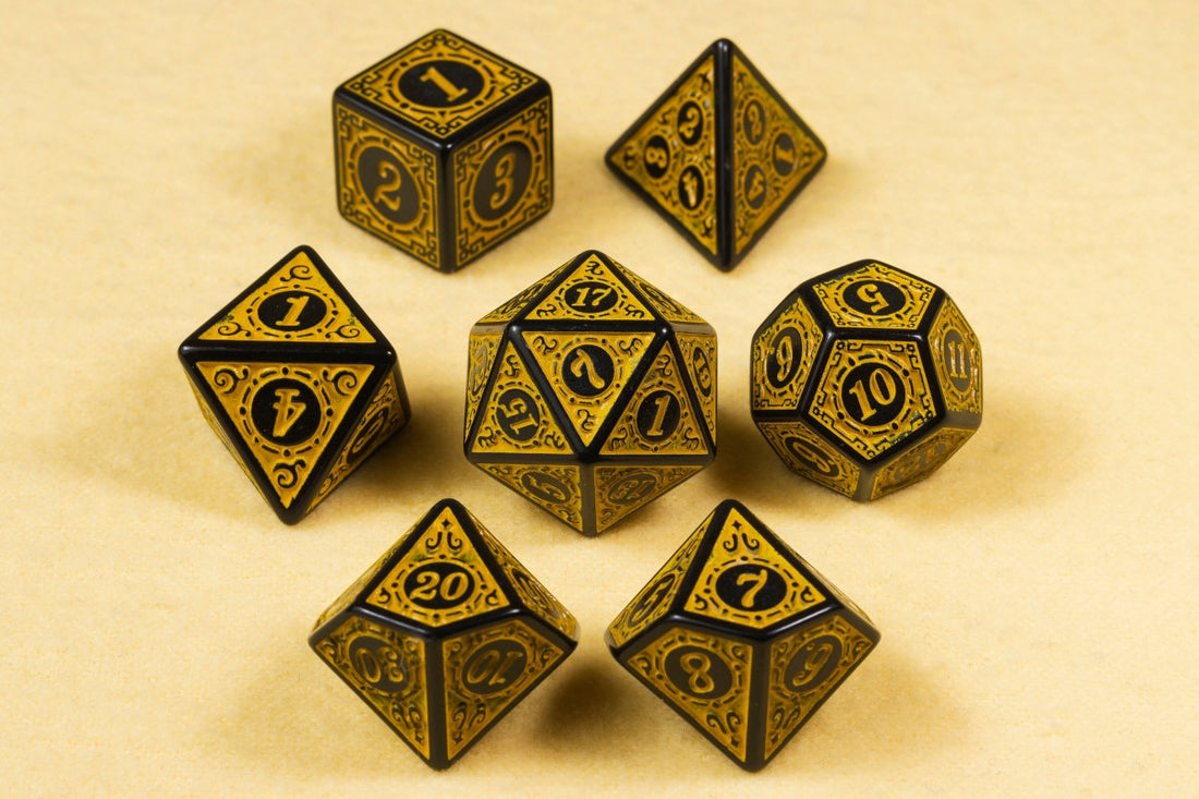 Magic Burst Yellow Dnd Dice Set - Roll With Advantage