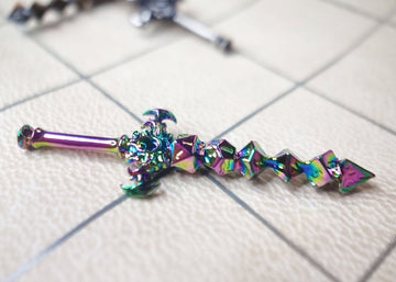 Mini Dice Sword - Rainbow Chrome - Roll With Advantage