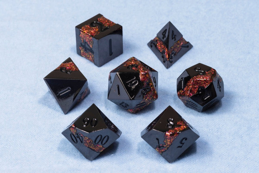 Molten Core Dnd Metal Dice Set - Roll With Advantage
