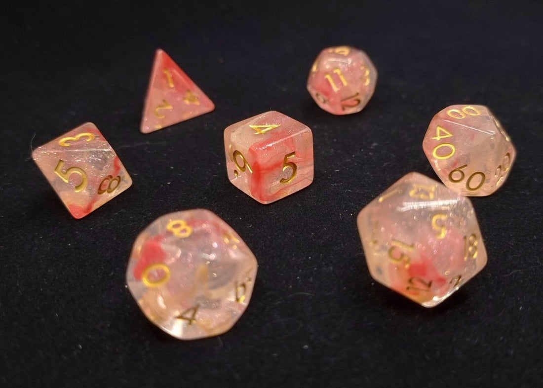 Peach Blossom Dnd Dice Set - Roll With Advantage
