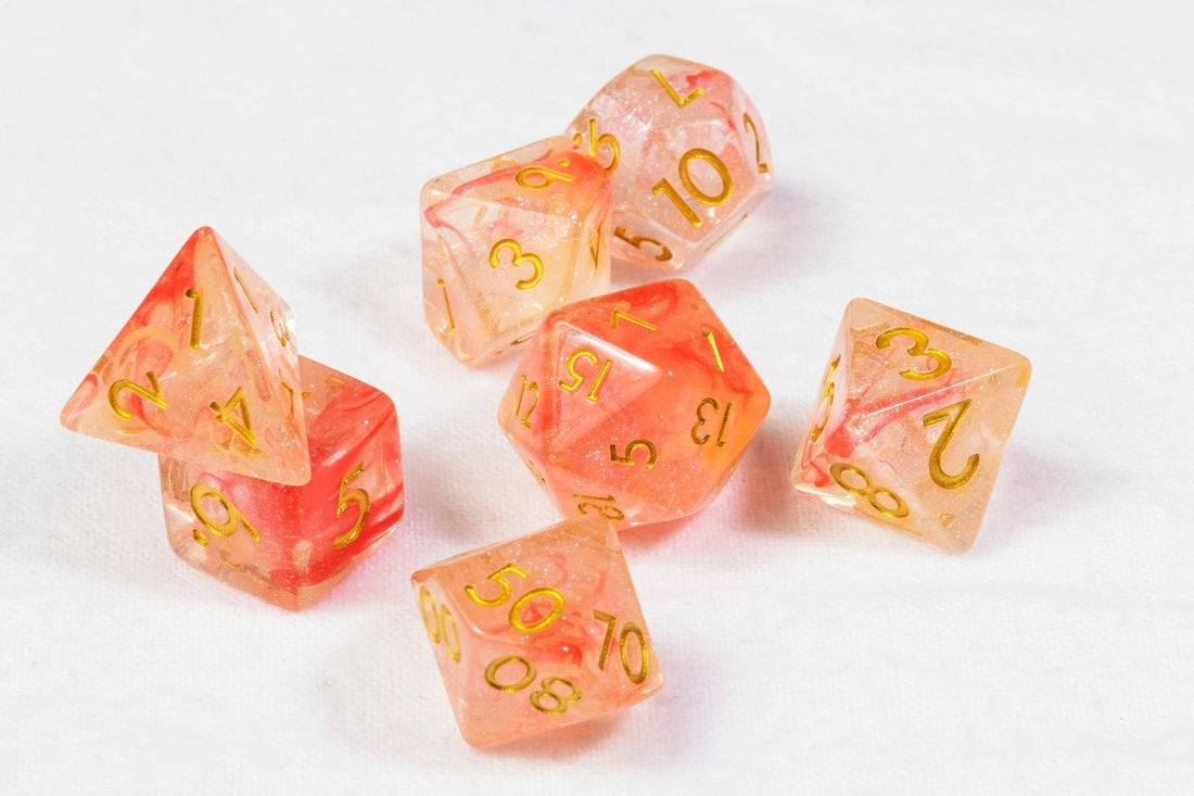 Peach Blossom Dnd Dice Set - Roll With Advantage