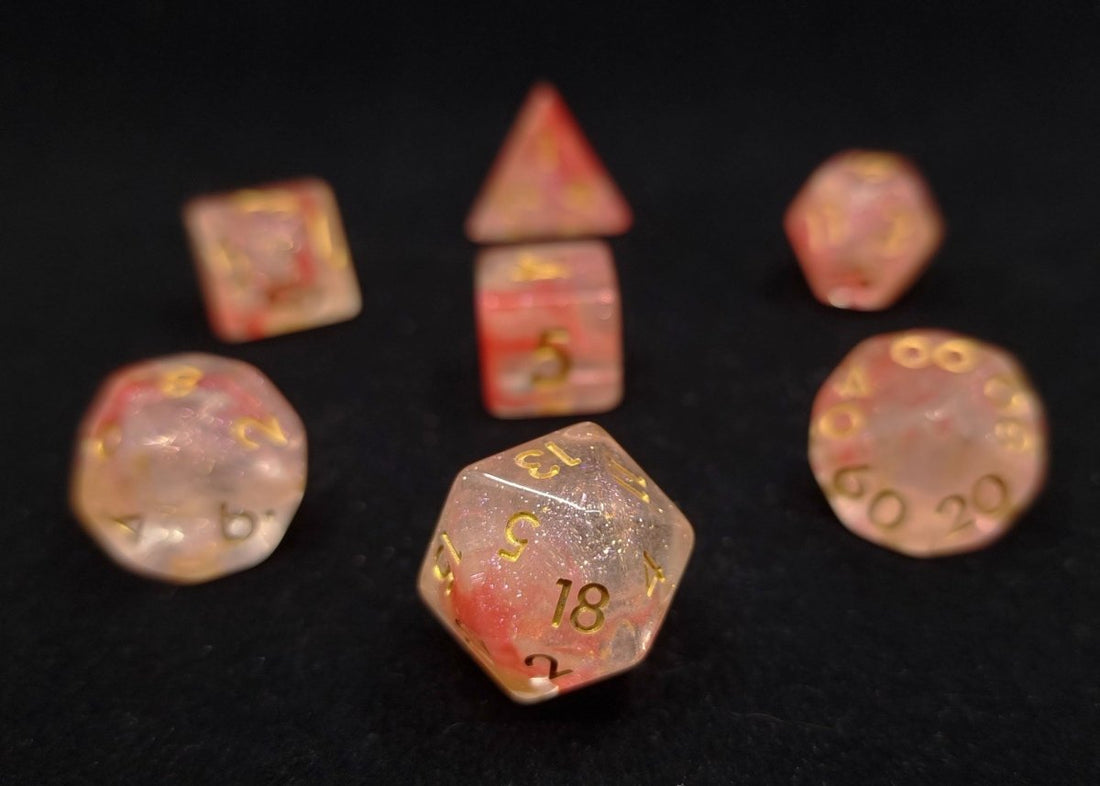 Peach Blossom Dnd Dice Set - Roll With Advantage