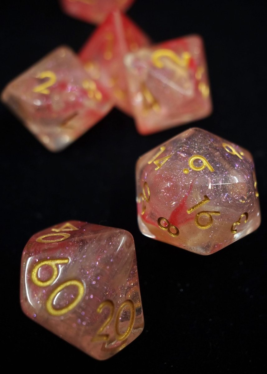 Peach Blossom Dnd Dice Set - Roll With Advantage