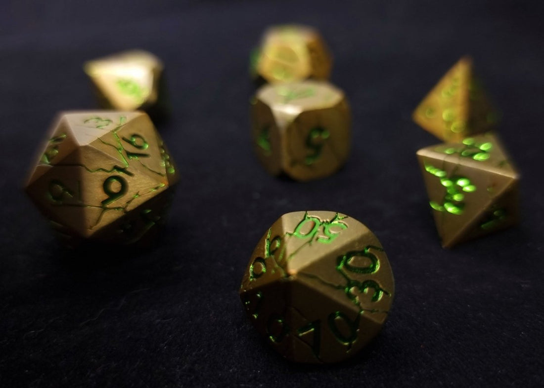 Toxic Rain Dnd Metal Dice Set - Roll With Advantage