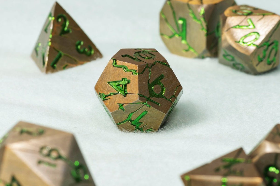 Toxic Rain Dnd Metal Dice Set - Roll With Advantage