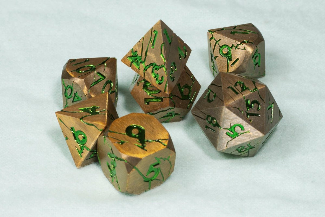 Toxic Rain Dnd Metal Dice Set - Roll With Advantage