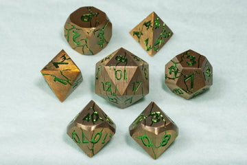 Toxic Rain Dnd Metal Dice Set - Roll With Advantage