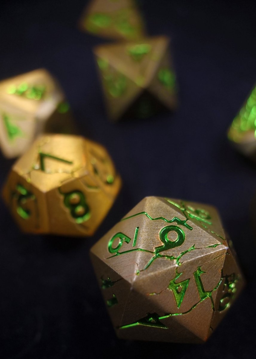 Toxic Rain Dnd Metal Dice Set - Roll With Advantage