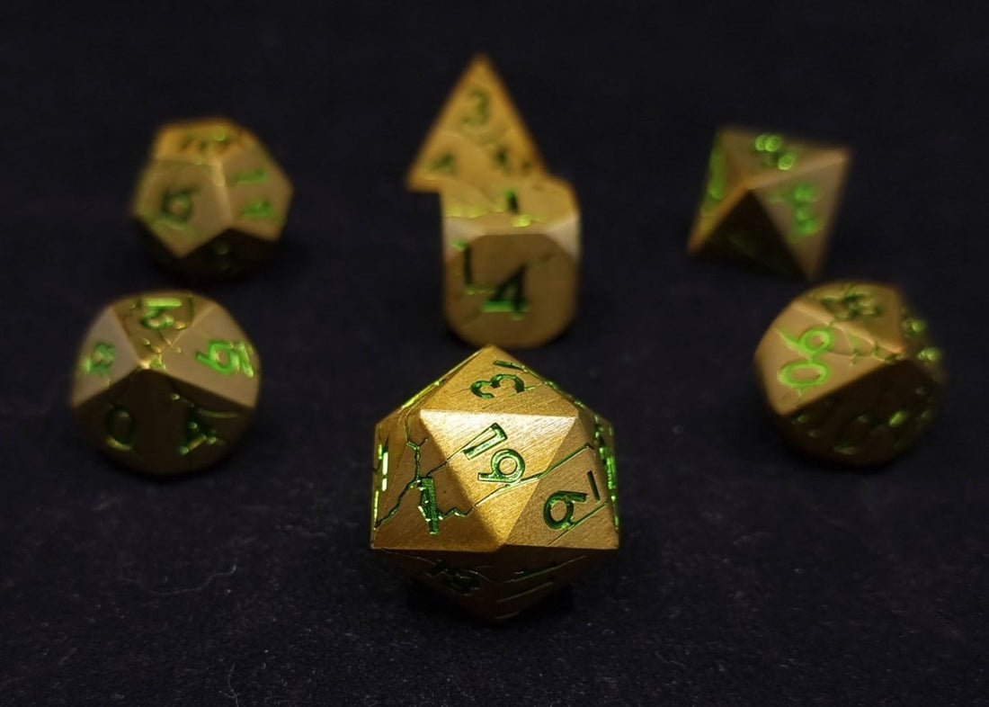 Toxic Rain Dnd Metal Dice Set - Roll With Advantage