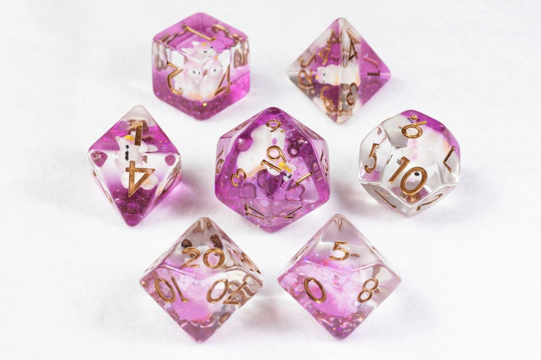 Unicorns Dnd Dice Set - Roll With Advantage