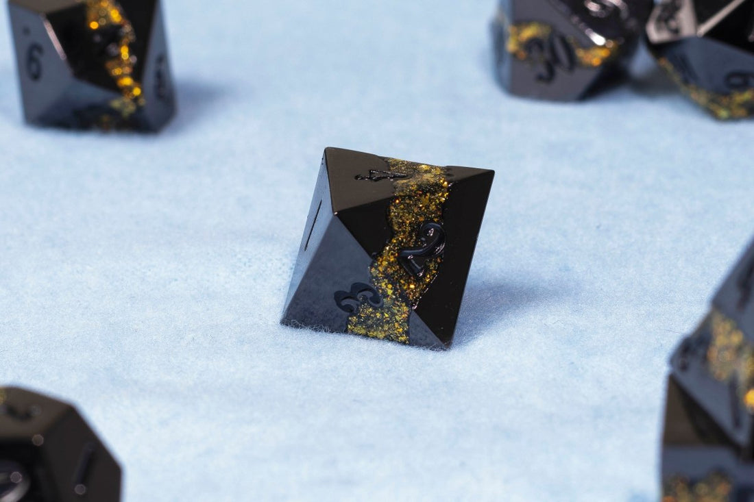 Vein of Gold Dnd Metal Dice Set - Roll With Advantage